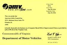 DMV Approved Driving Schools VA Virginia Defensive Driving Course